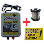 Eletrificador Cerca Rural 30km+ Arame + Placa Cuidado. Combo