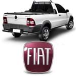 Emblema Fiat da Maçaneta Tampa Traseira Strada 2009 a 2019 - Vermelho