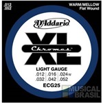 Encordoamento Daddario Ecg25 Chromes Light (.012-.052) para Guitarra (Flat Wound)