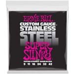 Encordoamento Guitarra Ernie Ball 2248 009-042 Stainless Steel Super Slinky