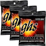 Encordoamento para Guitarra 011 050 GHS Boomers Medium GBM - Kit com 3