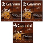 3 Encordoamento Violino 4/4 Giannini Geavva Tensão Media