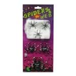 Enfeite Halloween Aranhas de Plástico com Teia BPG