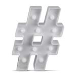 Enfeite Luminoso em Led “Hashtag” Branca 22cm Art Lille