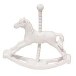 Escultura Cavalo de Balanço Branco com Glitter - Modali