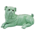 Escultura de Cachorro em Porcelana Verde