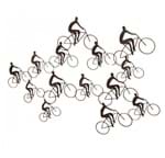 Escultura de Parede Bikes Ferro Preta 80x90 - Occa Moderna