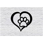 Escultura de Parede Coração Pata de Animal Amor Mdf 6mm