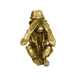 Escultura Decorativa Macaco Dourado