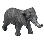 Escultura em Resina Decorativa Elefante Prata 26x16x30 Cm