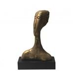 Escultura Face Resina /Madeira Dourado 38cm - Occa Moderna