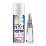 Esmalte Spray Impala Nail Spray Cor Branco com 50ml + Base 2 em 1 com 7,5ml