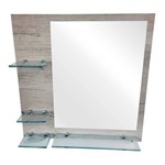 Espelheira para Banheiro Barrique com Prateleiras e Saboneteira de Vidro Incolor 8mm - Madglass