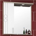 Espelheira para Banheiro com LED 1 Porta 3 Prateleiras Ecco Móveis Bosi Barrique/Branco