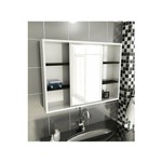 Espelheira para Banheiro Modelo 22 80 Cm Branca e Preta Tomdo