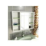 Espelheira para Banheiro Modelo 22 80 Cm Branca e Verde Tomdo