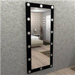 Espelho Camarim Preto de Parede com Iluminação em Spot - Esp03