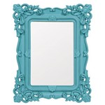 Espelho Classic Design Azul Pequeno - 21,5x16,5 Cm