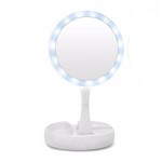 Espelho de Luz Led Dobravel Aumenta 10x P/maquiagem Portátil