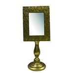 Espelho de Mesa Escama com Pe Dourado