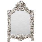 Espelho de Moldura Clássica Estilo Luiz XV Prata Decorativa