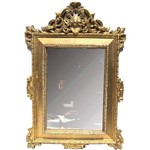 Espelho de Moldura Dourada Pequena Clássica Luiz Xv