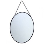 Espelho de Parede Oval - Prata 24cm