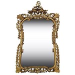 Espelho Imperial Moldura Madeira Entalhada Folheado a Ouro