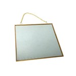 Espelho Metal Quadrado Dourado 17 Cm