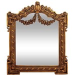Espelho Moldura em Resina Dourado Detalhes em Relevo