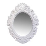 Espelho Oval com Moldura de Plastico Provencal 53x42x3 5cm