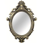 Espelho Oval Gabi 6433 40x54,5cm Preto/Dourado