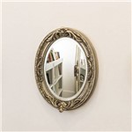 Espelho Oval Ornamental Classic 50cmx41cm Santa Luzia Prata Envelhecido