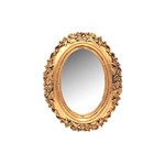 Espelho Panamá Ouro Velho em Resina - Arte Retrô - 20x16 Cm.