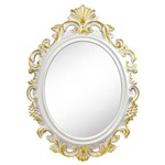 Espelho Provençal Branco e Dourado 72x53 Cm