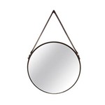 Espelho Redondo Decorativo de Metal - Preto 40,5cm