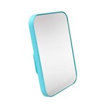 Espelho Retangular Plastico C/ Suporte Azul Turquesa 15x20cm