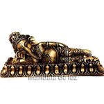 Estátua de Ganesha Deitado Dourado Resina 19cm