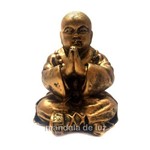 Estátua de Monge Buda Rezando Resina