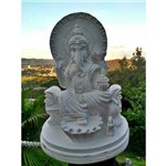 Estátua Ganesha Gesso Crú Prosperidade Meditação Abundancia + Incenso