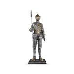 Estátua Guerreiro Soldado Medieval C/ Lança Resina Super GG 40cm