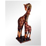 Estatueta Girafa e Filhote em Resina 41cm