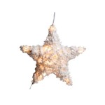 Estrela Decoração Natal Fios Algodão com Luz 30cm
