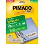 Etiqueta Inkjet/Laser Reciclada Carta 140 Unidades 3082 Pimaco