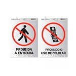 Etiqueta Pimaco Sinalização 14x19 "proibida a Entrada / Proibido Celular"