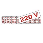 Etiqueta Sinalizadora em Poliestireno de Voltagem "220 Volts" - Sinalize