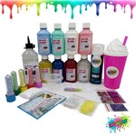 Faça Sua Slime com Kit Slime Completo Colas Coloridas + Jelly Cubes + Neve + Copo - Ine Slime