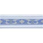 Faixa Cerâmica Importada Arabesco Azul Borda Relevo 11x31,6
