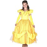Fantasia a Bela e a Fera Vestido Amarelo de Luxo Infantil