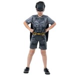 Fantasia Batman Infantil Curto com Musculatura - Liga da Justiça